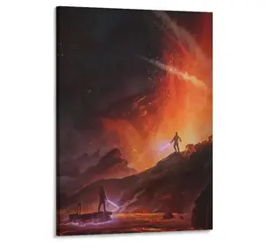 Wan Kenobi VS Anakin Poster Wall Art Canvas Prints Star Movie Wars Posters for Bedroom Wall Decoration Cotton Glossy Hand Stretched Ready-to-Hang USA Crafted modern painting living room poster cuadro Vintage Season