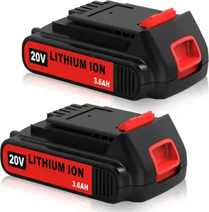 2 Pack 3.6Ah Extended Capacity Replacement for Black and Decker 20V Lithium ion Battery Compatible with Black Decker 20 Volt Battery LBXR20 LB20 LBX20 LBX4020 LBXR2040 LST220 Cordless Power Tools