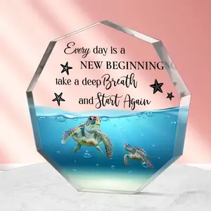 Blue Sea Turtle Artwork Plaque -Vibrant Acrylic Decor - Perfect UniqueGift for Birthday, Holidays & Home - Durable & Modern Accent forBedroom, Kitchen, Office