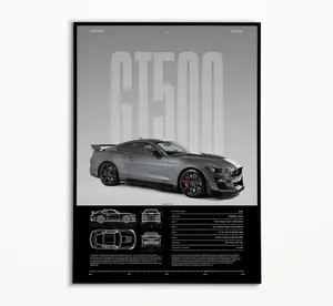 [Sale off up to 65%][Free Ship][No Frame] Ford Mustang Shelby GT500 Poster  Supercharged Muscle Car Wall Art  GT500 Print for Garage Office Studio  Car Poster Home Décor
