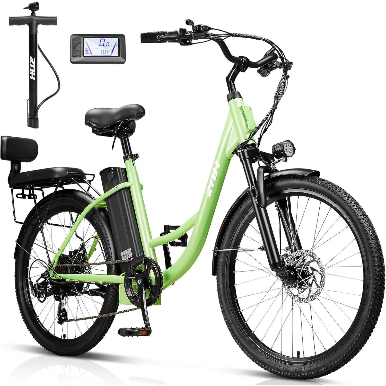ZNH Adult Cycling Bike - 750W Peak 24" Dual Suspension Ebike, 48V 13Ah Battery, 20MPH Max Speed, 50 Mi Range, 7-Speed, Disc Brakes, Commuter Electric Bicycle for Men & Women