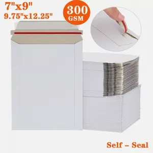 Rigid Photo Document Mailing Envelopes - 100pcs, 9.75x12.25inch & 7x9inch, Self-Seal, Ideal for Printed Documents