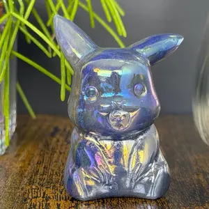 Aura Blue Aventurine Pikachu Crystal Carving