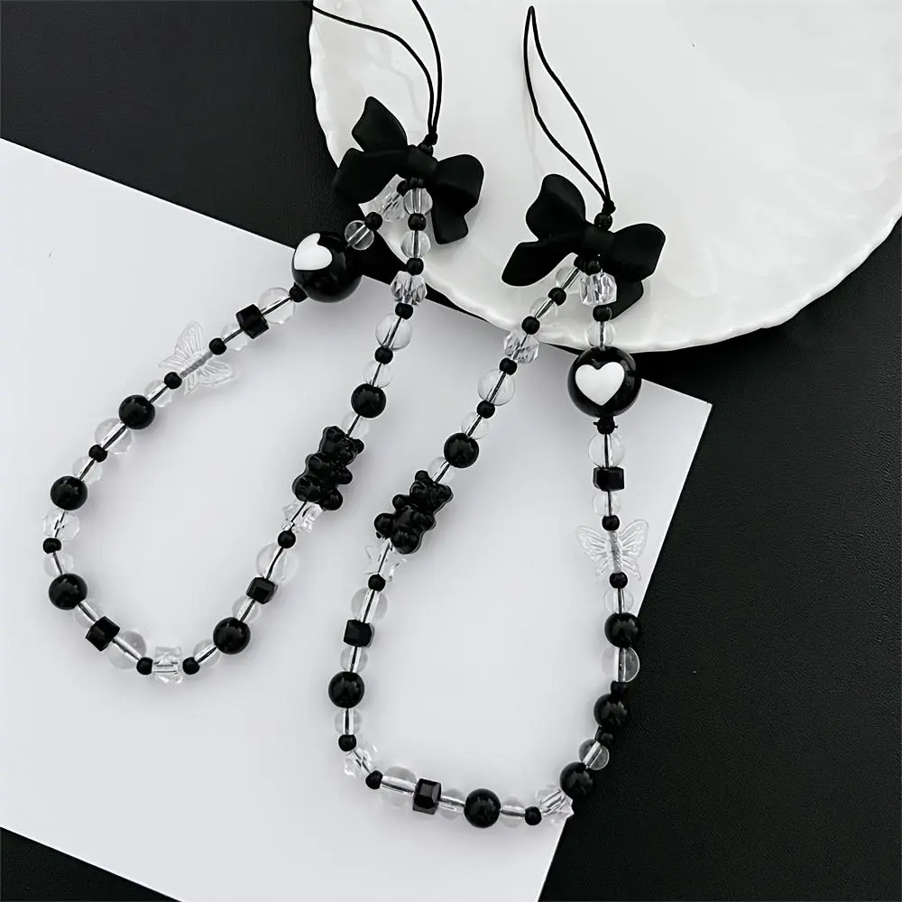 Cute Heart & Polka Dot Design Phone Chain, Phone Charm, 1pc Fashionable Phone Lanyard for Women & Girls, Phone Decoration Accessories for Phone Case