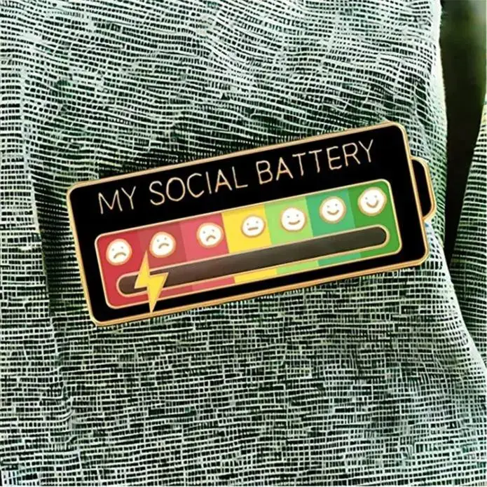 My social battery slider enamel Pin,Novelty Cowboy Accessories for Men, Cute Gifts for Girlfriend, Wife, Her