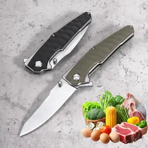 Premium Textured G10 Handle Folding Utility Knife | Stainless Steel Blade | EDC Pocket Tool for Camping, Hiking & Daily Use (Black & Khaki)