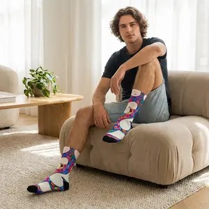 Mythical Birdz Abstract Art Socks - Unique Abstract Patterns in Vibrant Hues, Quality Cotton for Comfort, Perfect Gift for Art Lovers, Creative Styles, Colorful Comfort, Eccentric Wear