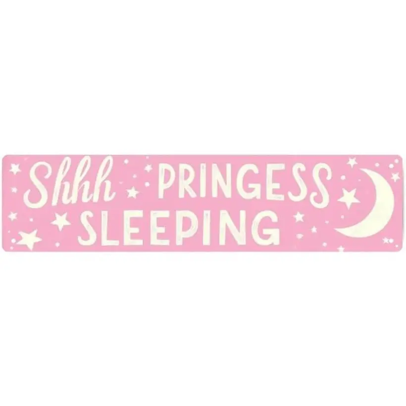 "Shhh Princess Sleeping"  Sign - 16x4 Inches Cute Decor for Wall, Ideal for Girls’ Bedroom, Nursery, Playroom |   signs for bedroom, cute signs, vintage bedroom decor, Wall Metal Plaque Metal