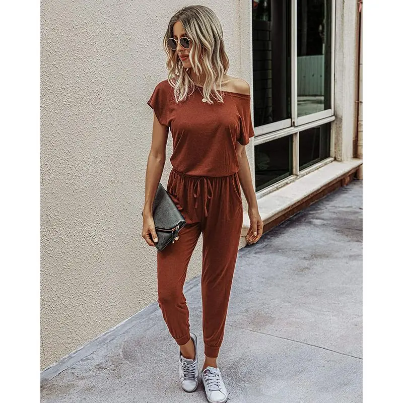 NewSummer Outfit Women's Jumpsuit Plus size S-XXXL Off-Shoulder Overalls Elastic Waist Stretchy Loose Minimalist Comfy Clothes Casual Outdoor Lightweight Romper