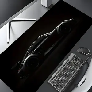 Black Luxury Sports Car Large Gaming Mouse Pad, Aesthetic Desktop Protection Pad, Washable Non-Slip Rubber Mousepad with Lock-Edge Design, Multi-Size for Home or Office, Gift for Family and Friends, Non Slip Mousepad, Keyboard Mouse Pad