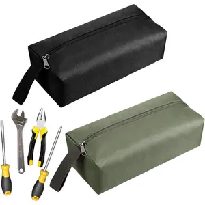2 Pcs Canvas Tool Pouch with Zipper, Multipurpose Small Tool Pouch Screwdriver Tools Bag Suitable for Storing Scattered Electrician Tools Cosmetics Various Items
