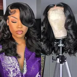 13x4 HD Lace Front Wigs Human Hair 180 Density Body Wave Lace Frontal Wigs Glueless Wigs Human Hair Pre Plucked Short Bob Wigs #SummerVibes summerwins