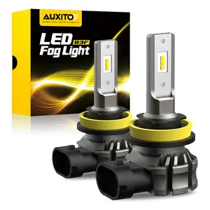 AUXITO H11/H8/H16 LED Fog Light Bulbs or DRL, 6000 Lumens 6500K Cool White Light/3000K Amber Yellow Light, 300% Brightness, CSP LED Chips Fog Lamps Replacement for Cars, Play and Plug (Pack of 2)