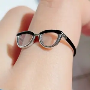 Creative Glasses Shape Ring Novelty Eyewear Design Adjustable Open Finger Funny Jewelry Gift for Birthday Bachelorette Party Favors Cosplay Theme Accessory Women Men paperwhite christmas gift Red Mixed Full Wide Giant Lollipop sprinkle cake decoration