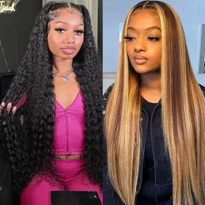 [Combo Sale 28"&22"] 13x4 Lace Front Wigs 28 Inch and 22inch Human Hair Hair Pre Plucked HD Transparent Lace Frontal Human Hair Wigs 180% Density Human Hair Wig