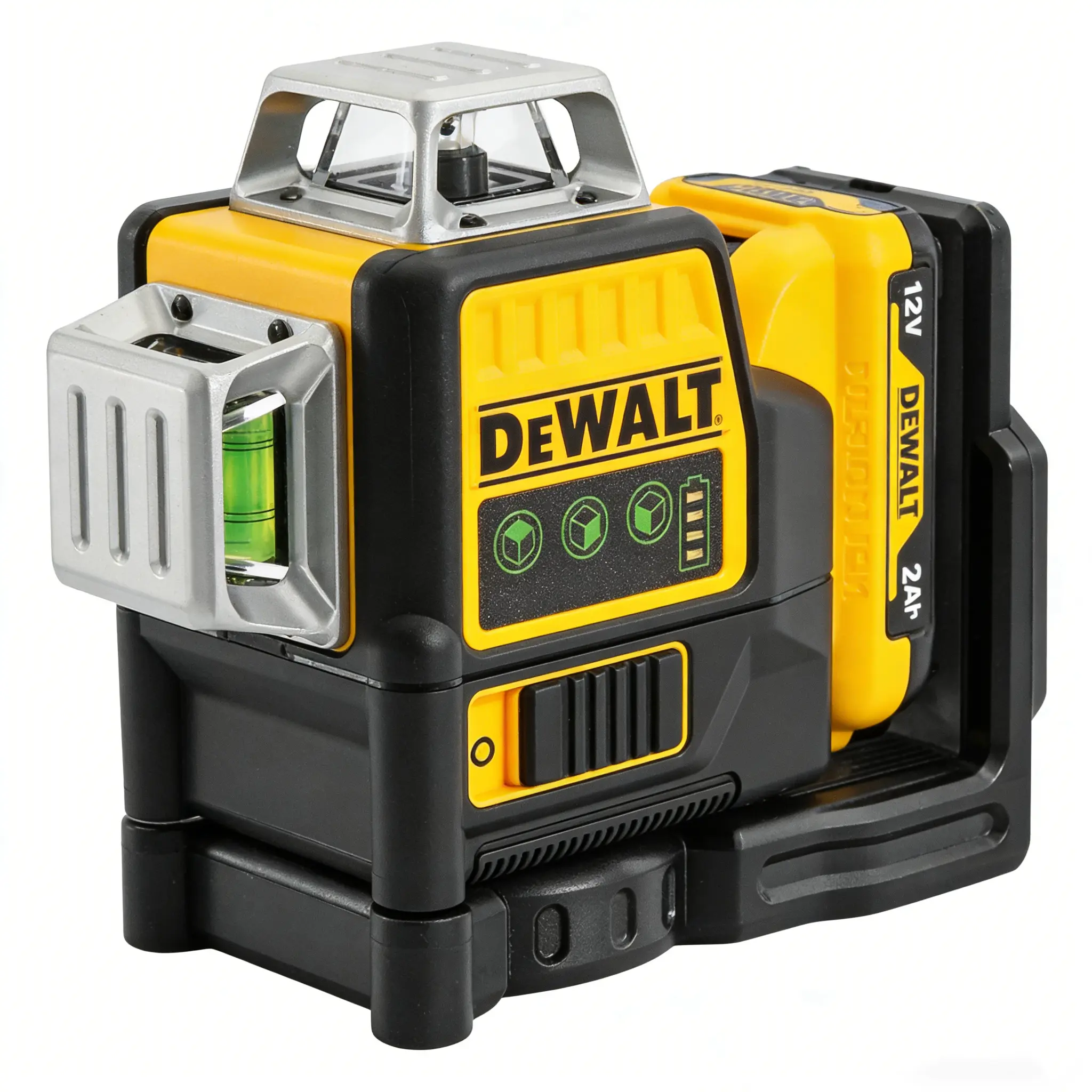 DEWALT DW089LG 12V Lithium Battery Laser Leveler Tool, 12 Lines, 3 Sides, 360-Degree Vertical & Horizontal Green Laser, Outdoor Leveling Drill Set
