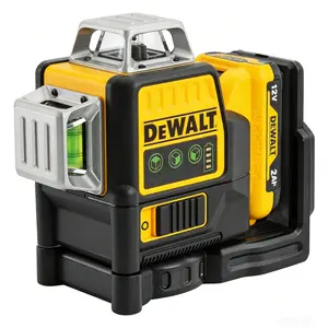 DEWALT DW089LG 12 Lines 3 Sides 360 Degree Vertical 12V Lithium Battery Laser Level with Horizontal Green Meter Outdoor Leveling Drill Tool Set