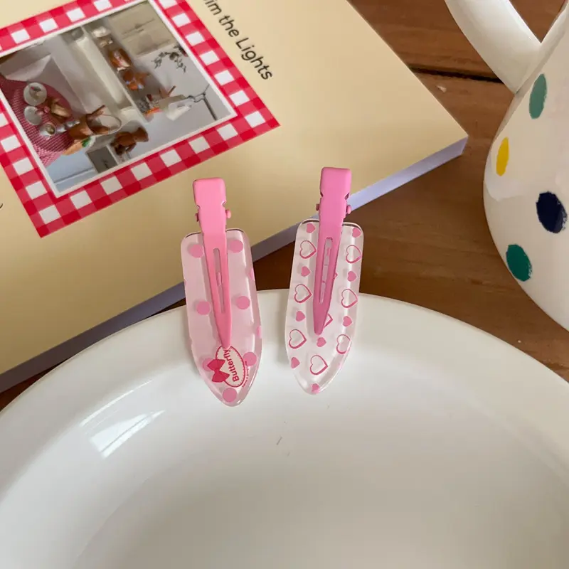 Pink polka dot heart shape