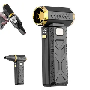 Powerful Turbo Fan Mini Portable Jet Fan High-Speed Cordless Air Duster Type-C Rechargeable Adjustable Gears Hand Held for Keyboard PC Car Home Outdoor Leaf Blower Cool Gadgets Gifts for Men Pressure