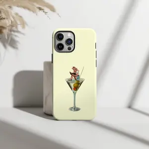 Retro Book Smartphone Case - Vintage Book Lover Accessory, Booktrovert Martini Collage Shell, Minimalist Trendy Dirty Martini Y2K Aesthetic Cover, Compatible with iPhone 11/12/13/14/15/16/17 Pro, ProMax, Plus, Air