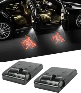 2PCS Car Door Lights,Car Accessories Wireless LED Logo Door Projector Light,Automotive Running Board Light Assemblies,Welcome Lights for Cars,Suitable for Most Cars Trucks SUVs RVs (Fire Horse)