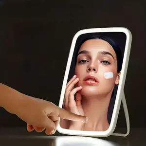 Rechargeable Makeup Mirror Light, Three Color Lights, Adjustable Brightness, 1200mah Rechargeable Battery, Portable for Home and Travel, Lighted Makeup Mirror, Led Makeup Mirror