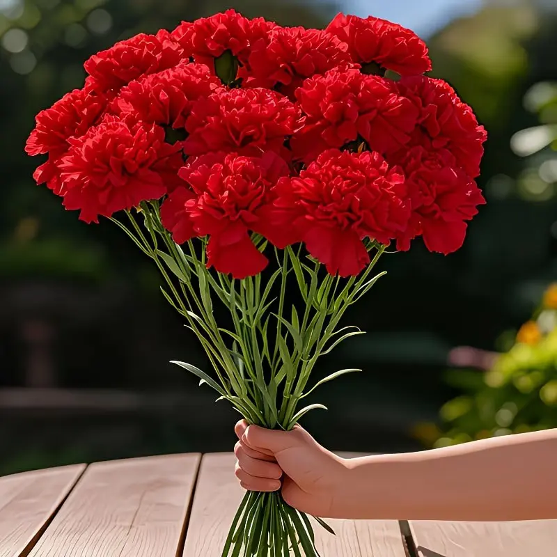 20PCS- Artificial carnation bouquet, Lifelike fake plant, suitable for weddings, interior decoration, new home, garden, birthday gifts, all seasonal decorative artificial flowers, Artificial Flower Decorations