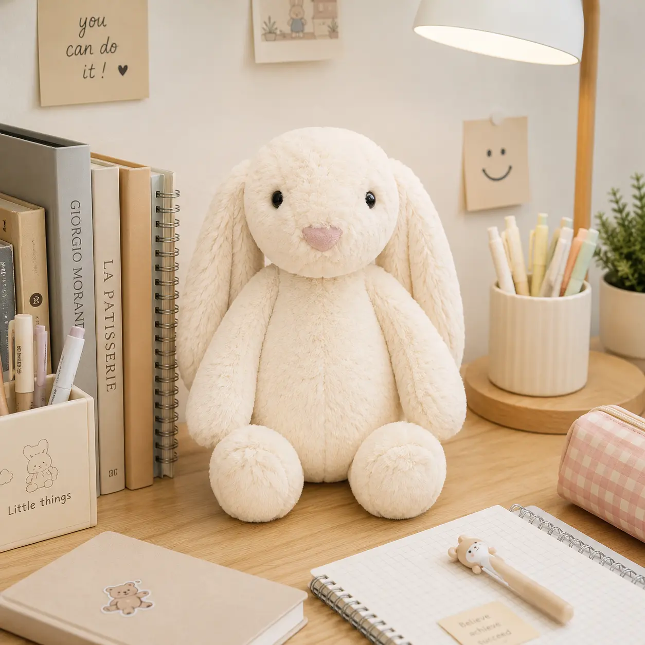 Authentic Jellycat Bashful Bunny Plush – Super Soft Cream Rabbit Stuffed Animal for Kids & Collectors