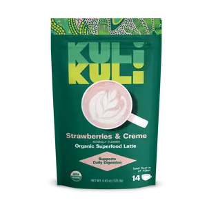 KULI KULI Superfood Latte - Strawberries & Creme - Coffee Alternative with Zero Caffeine and <1g of Sugar
