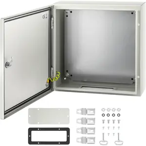 VEVOR NEMA Steel Enclosure, TikTokShopBlackFriday, 20 x 20 x 6\'\' NEMA 4X Steel Electrical Box, IP66 Waterproof & Dustproof, Outdoor/Indoor Electrical Junction Box, with Mounting Plate
