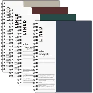 Lined Notebook Spiral Notebook 8.5" x 11"-4 Pack Large Journal Hardcover Notebook 7mm College Ruled Notebook 120 Pages 100 GSM Thick Hardcover Journal for School (LINED, Mult-color)