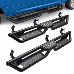 YITAMOTOR 6 Inch Running Boards Compatible with 2009-2018 RAM 1500 Quad Cab / 2019-2024 RAM 1500 Quad Cab New Body, Two Stairs Design Side Steps Steel Nerf Bar