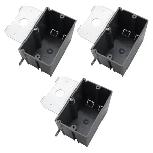 1-Gang Adjustable Outlet Box Plastic, PVC Grey Electrical  Outlet Box, 21 Cubic Inches Flexibly Adjustable Electrical Box for Drywall with ETL Certified(3 Pack)