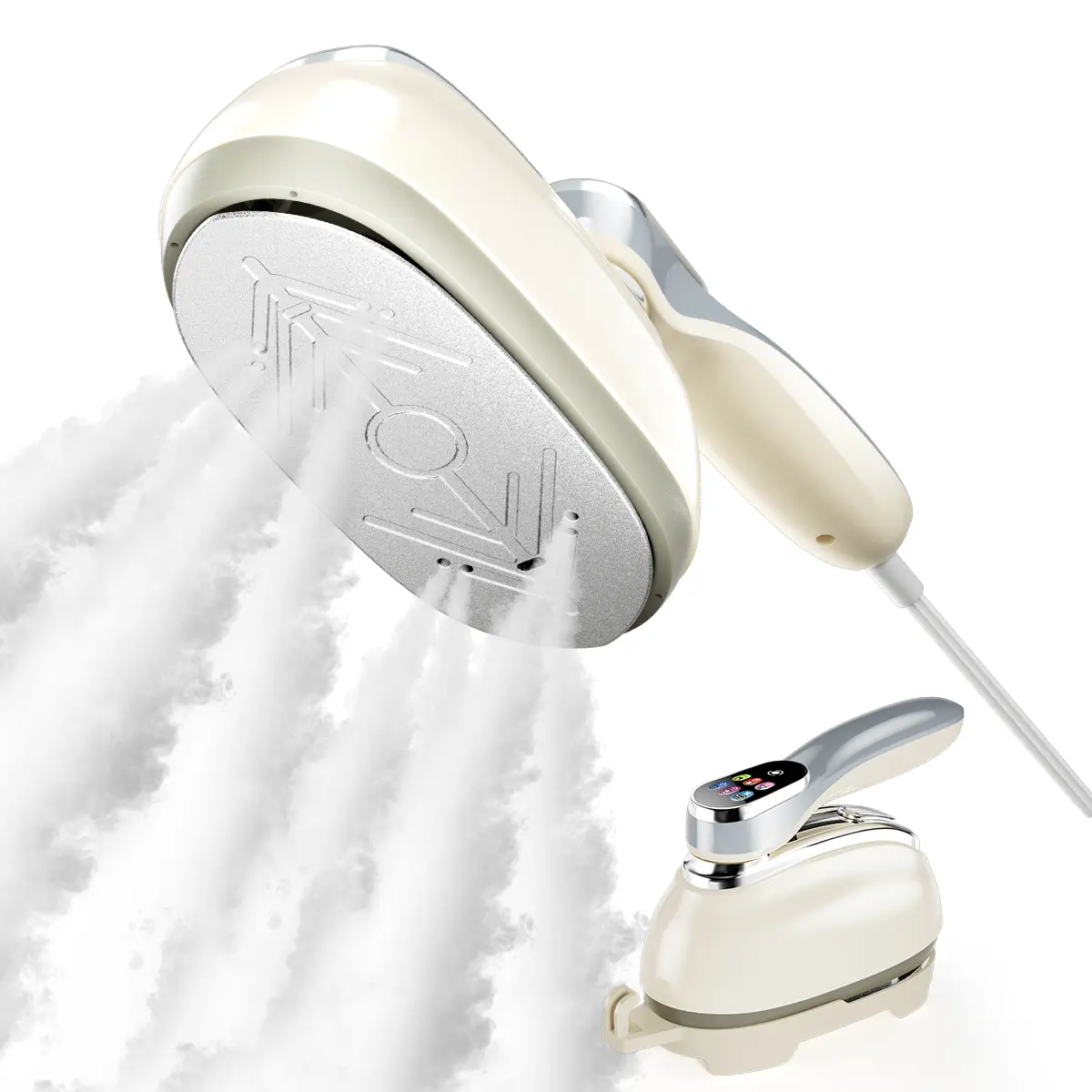 Garment Steamer for Clothes, Portable Travel Clothing Steamer Iron, 2-in-1 Steam Iron & Clothes Steamer with 15s Fast Heating,6 Mode with LED Display,180° Swivel Handle,6.5” Large Iron Plate,160ml Water Tank, Wrinkle Remover for Home Travel Backtoschool