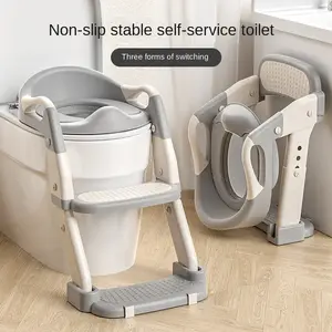 Potty Training Seat with Step Stool Ladder for Toddlers – Comfortable, Safe & Adjustable Toilet Trainer for Boys & Girls, Anti-Slip Pads, Easy Climb Design, Grey, Toilet Trainer for Kids, Potty Training Ladder for Bathroom, Non-Slip Kids Toilet Seat