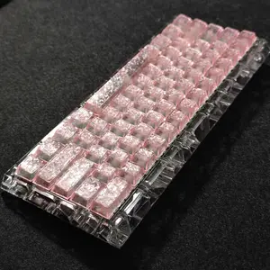 Carbon Fiber Frosted Keycaps, Transparent Oem Keycap Set for Mechanical Keyboard, High-Quality Replacement Keys, Durable & Stylish Design