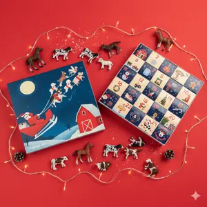 Agzaga Exclusive Farm Toy Advent Calendar - 25 Days of Magic with Realistic Farm Animal Figurines for Kids & Families