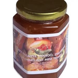 Spicy Pineapple Mango Strawberry Jalapeño & Mini Peppers Jam 11.36oz Chili Chutney Perfect for Spicy Flavor Lovers