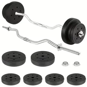 Heavy-Duty EZ Curl Barbell Weight Set | Home Gym Arm Training Essential