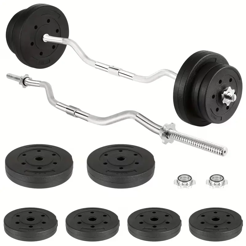 Heavy-Duty EZ Curl Barbell Weight Set | Home Gym Arm Training Essential