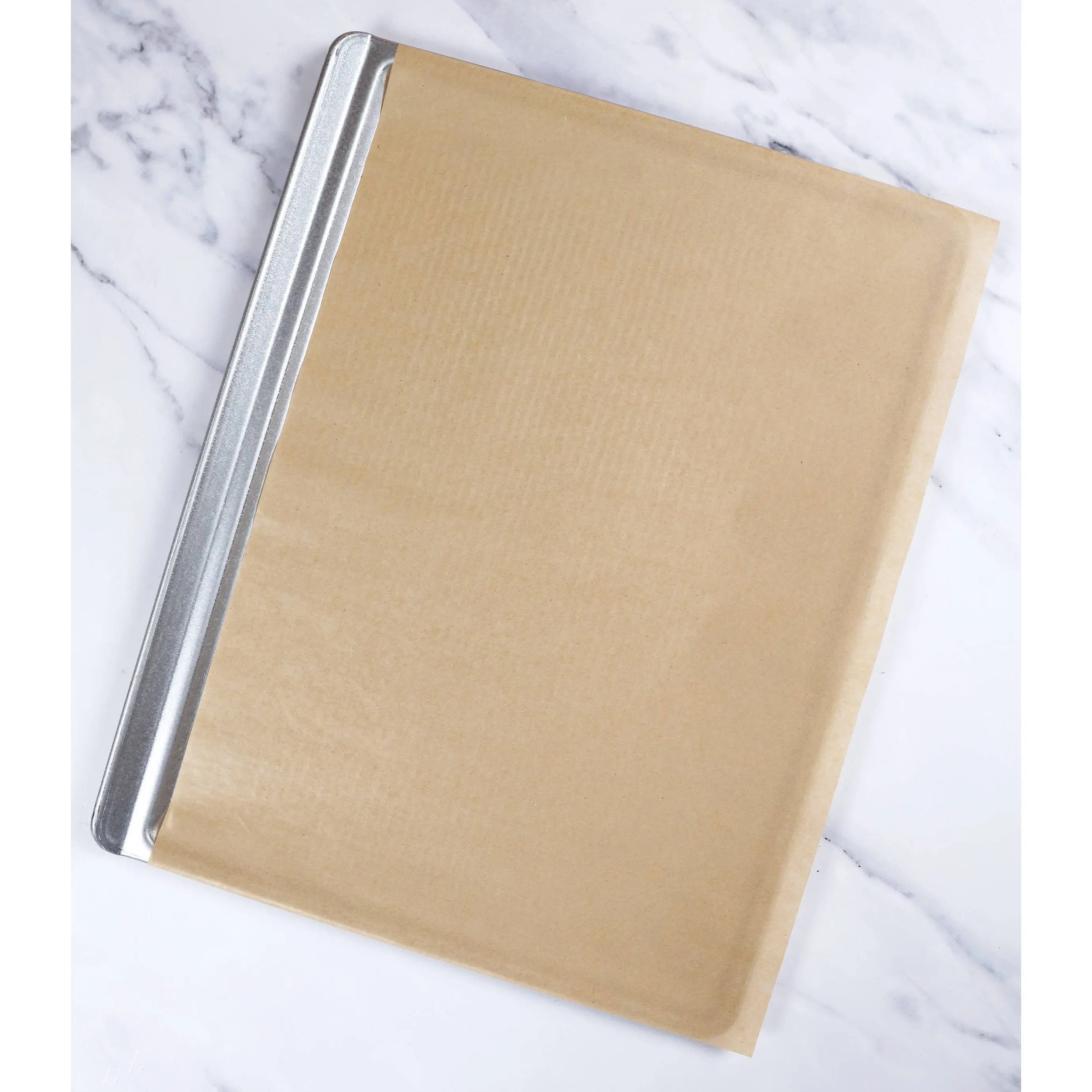 USA Pan Traditional Heavy-Duty Oversized Nonstick Dual-Sided Coated Natural Unbleached Silicone Parchment Paper Sheets - 100 Count, 18x13 Inches, Reuse-Friendly Baking Utensil for Baked Goods, Effortless Lifting