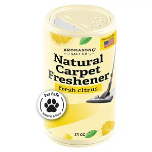 Aromasong Natural Fresh Citrus-Scented Baking Carpet Deodorizer Powder, 13 Oz Pet Odor Eliminator for Dogs & Cats, Household Cleaning Supply