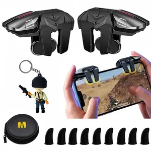 Mobile Triggers 13 in 1 Combo, 4 GamingTriggers Mobile Phone Game Controller for PUBG/Knives Out/Call of Duty/Rules of Survival, Aim & Fire Trigger for iPhone & Android Phone (Girl)