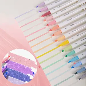 15pcs Glitter Highlighters Art Shimmer Sparkle Marker Pens for Journaling, Painting, Scrapbooking & School Supplies