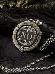 Meraki Rotating Decision Coin Necklace with Hollow Geometric Pendant, Stylish Accessory for Daily Wear