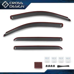 CROSSDESIGN In-channel Window Visor Fits 2014-2018 Chevy Silverado & GMC Sierra Extended Cab