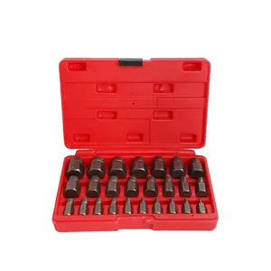 25 Pc Multi-Spline Screw Extractor Set Hex Head Bit Socket Wrench Bolt Remover