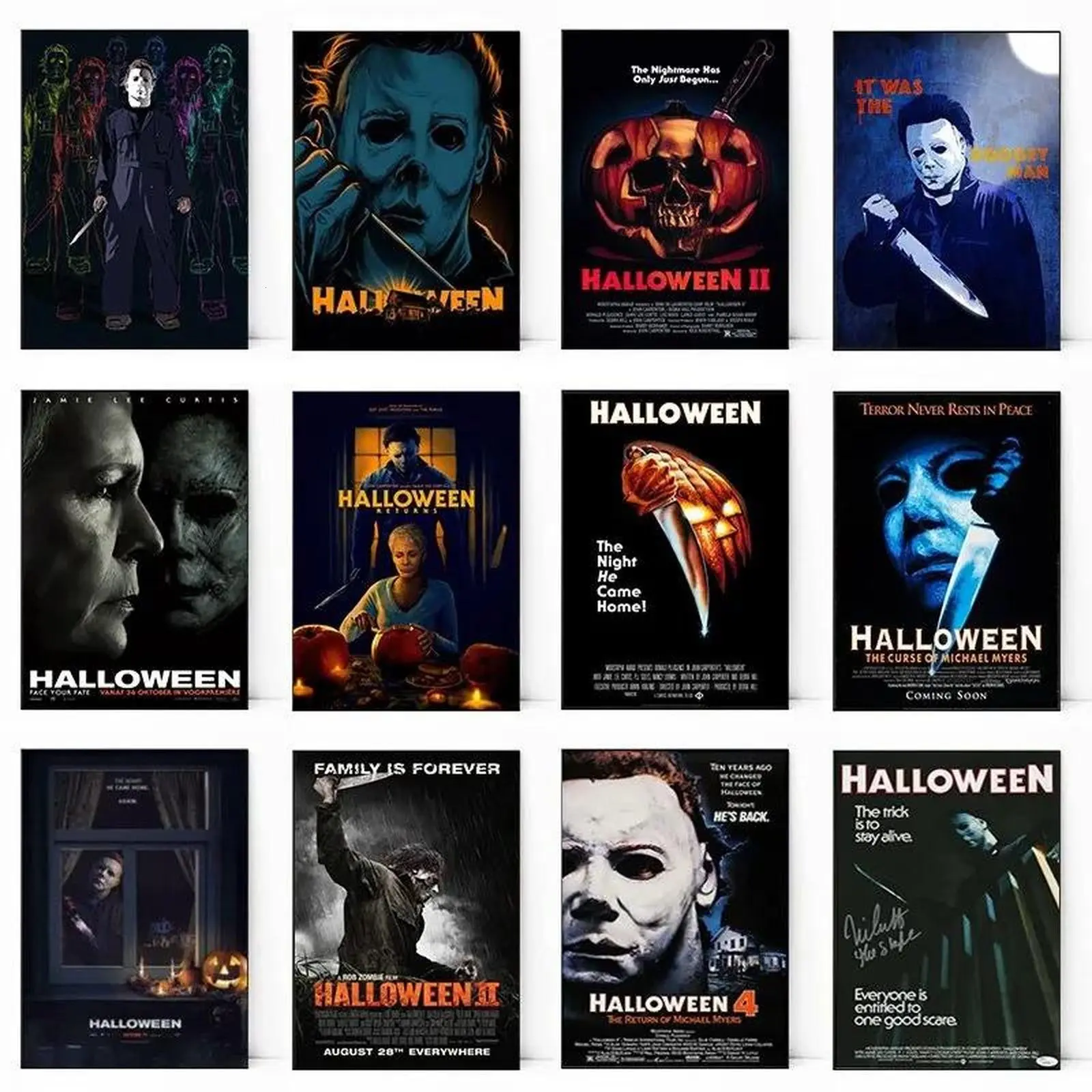 Michael Myers Poster, Classic Horror Movie Wall Art, Halloween Gift Print, Suspense Theme Home Decor, Film Memorabilia Bedroom Art UNFRAMED