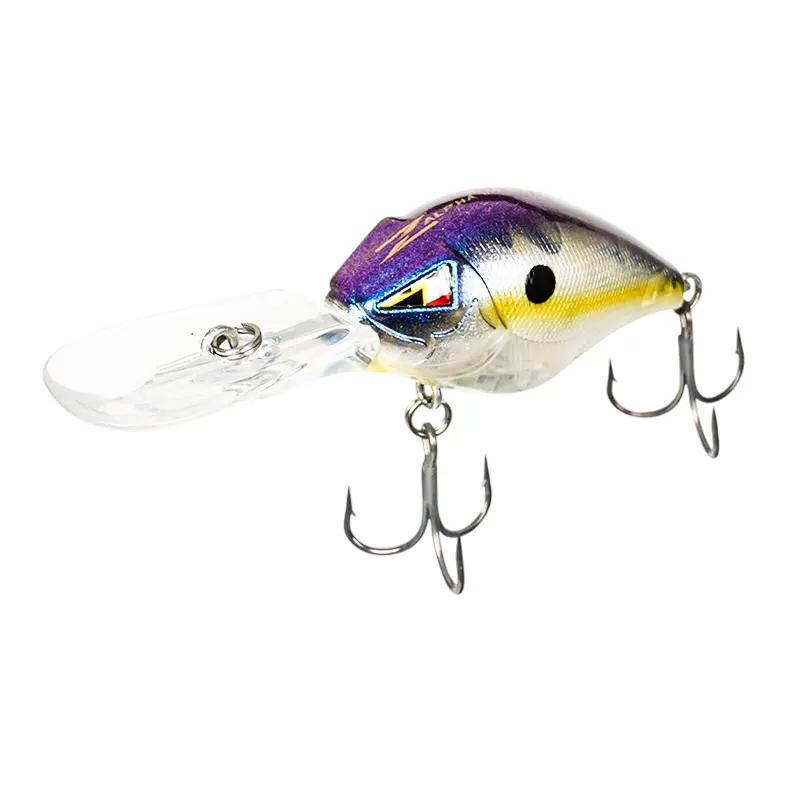 TEAM ARK Elite Z-Alpha MS8 Crankbait, Silent Hard Bait with Treble Hooks for Largemouth & Smallmouth Bass, 036 Chart/Black Back