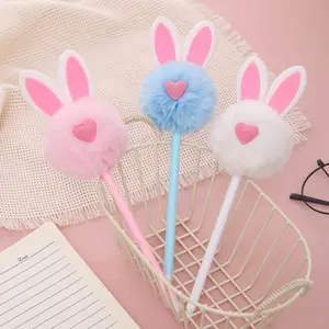 3pcs Super Cute Bunny Ear Plush Pen - Soft Kawaii Rabbit Pen for School & Office, Aesthetic Stationery & Perfect Gift for Her